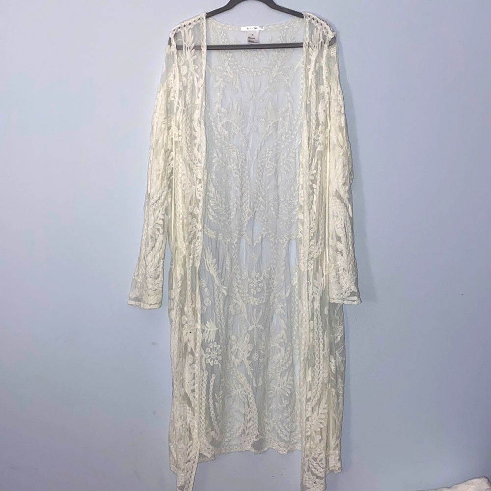 Long cardigan swimsuit cover